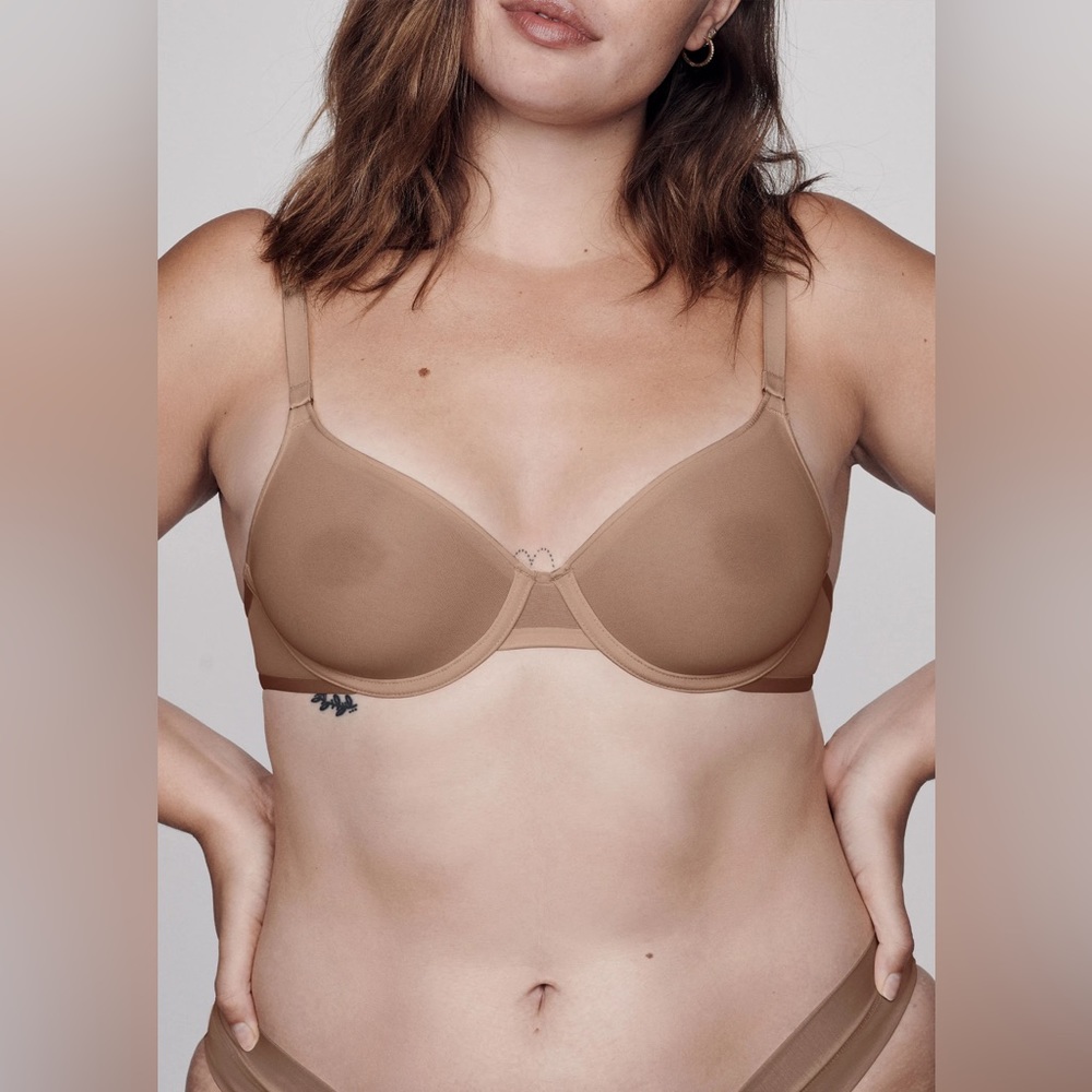 CUUP The Demi Bra in Sheer Brown, size 32B